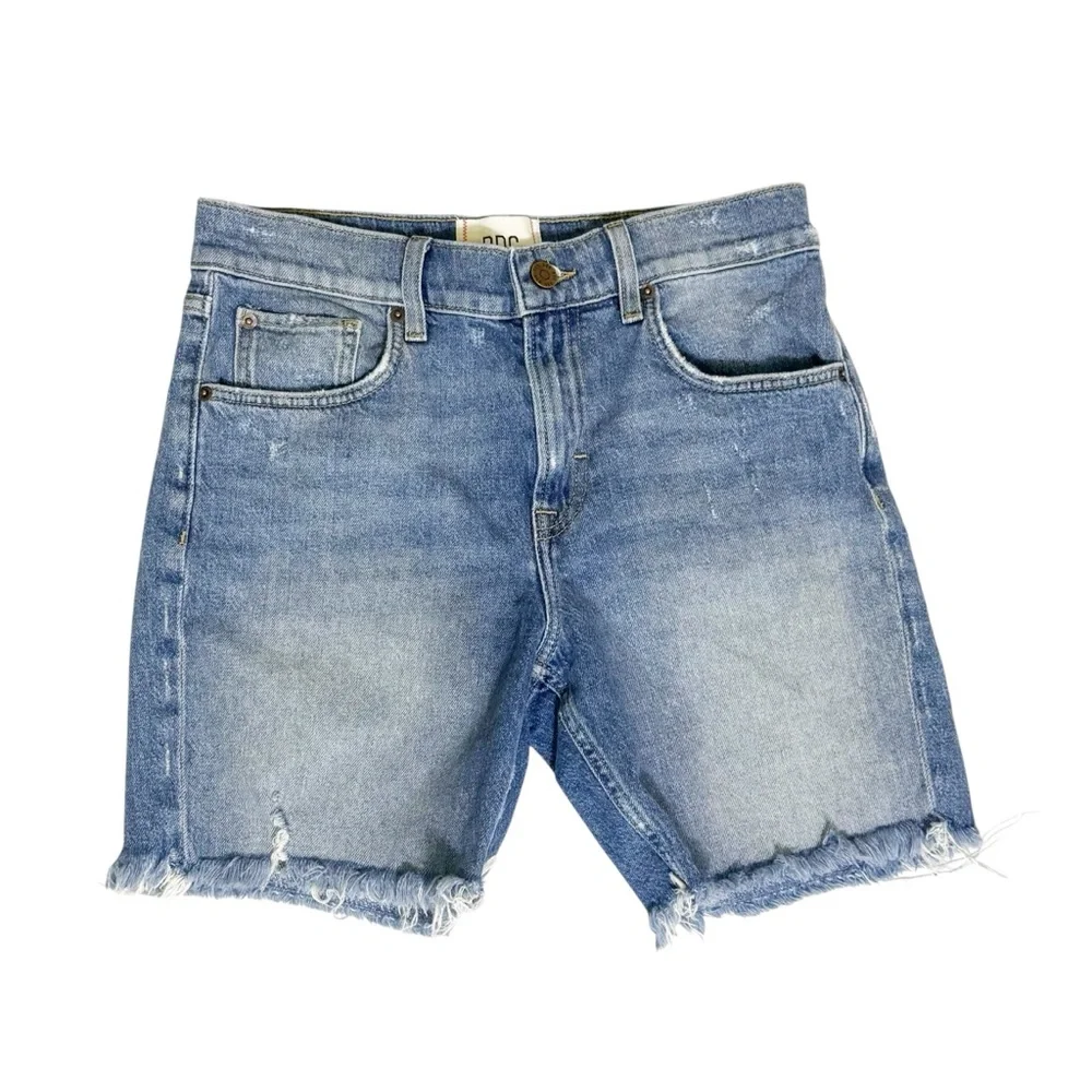 Anthropologie BDG High‎ Waist Distressed Raw Hem Denim Shorts Blue Size 26